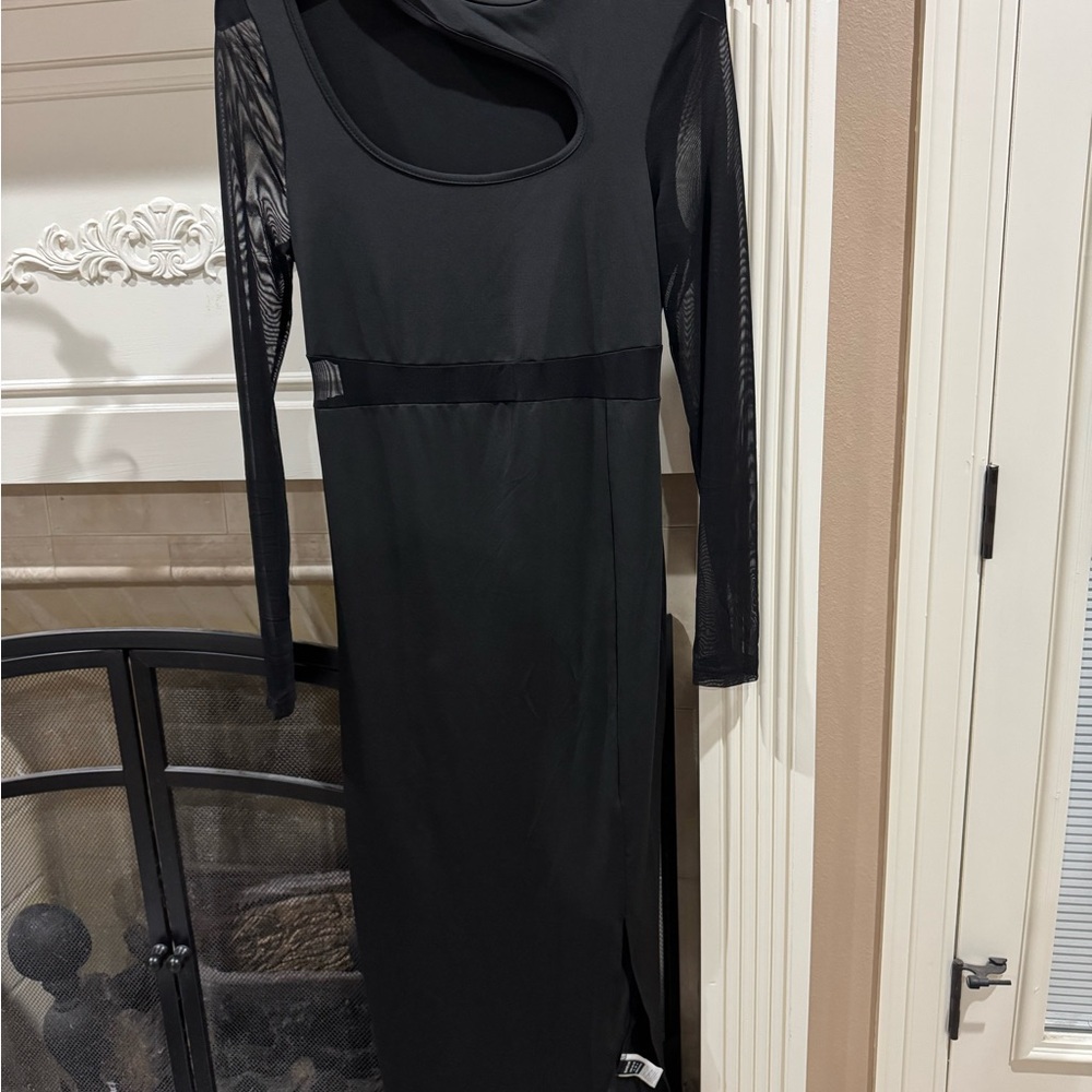 NWOT SHEIN Black Long Sleeve Cut-Out Dress maternity